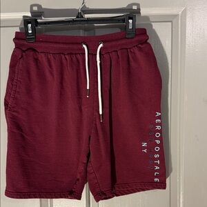 Aeropostale Men's Maroon Drawstring Athletic Shorts